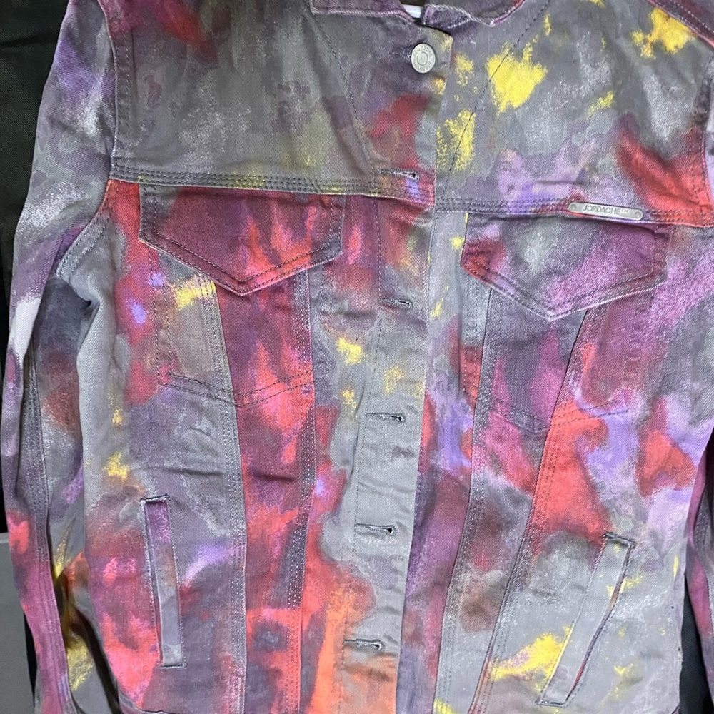 Colorful Splatter Denim Jacket - Picture 14 of 17
